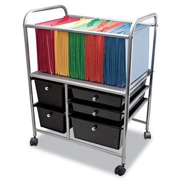 Advantus Letter-legal File Cart W-five Storage Drawers, 21.63w X 15.25d X 28.63h, Black freeshipping - TVN Wholesale